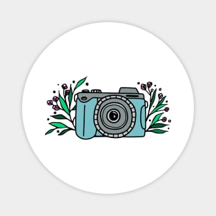 Whimsical camera with flowers Magnet